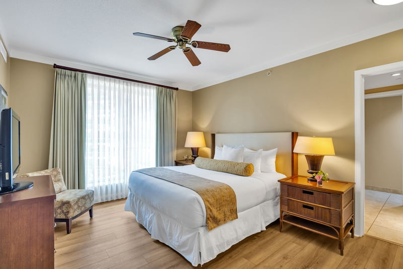 Master suite with king bed and natural light
