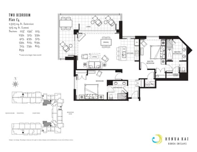 This detailed floor plan shows the spacious layout of your 2-bedroom villa, including open living areas and dual ensuite baths.