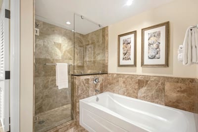 Walk-in shower and soaking tub for ultimate relaxation