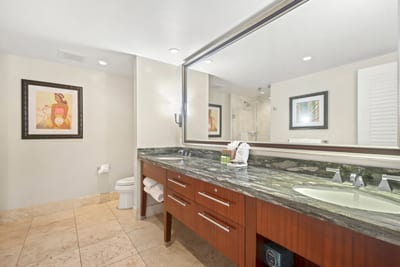 Lots of space for kids or guests to get ready with ease