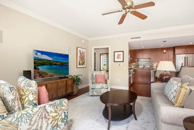Plenty of room to relax here with family or friends after a day of adventures in paradise