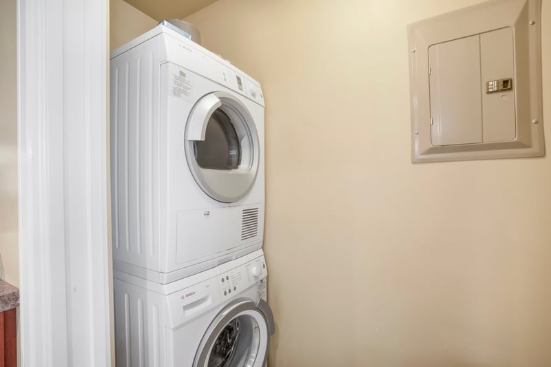 Full-size washer and dryer in-unit, perfect for long stays, sandy swimsuits, or quick refreshes.