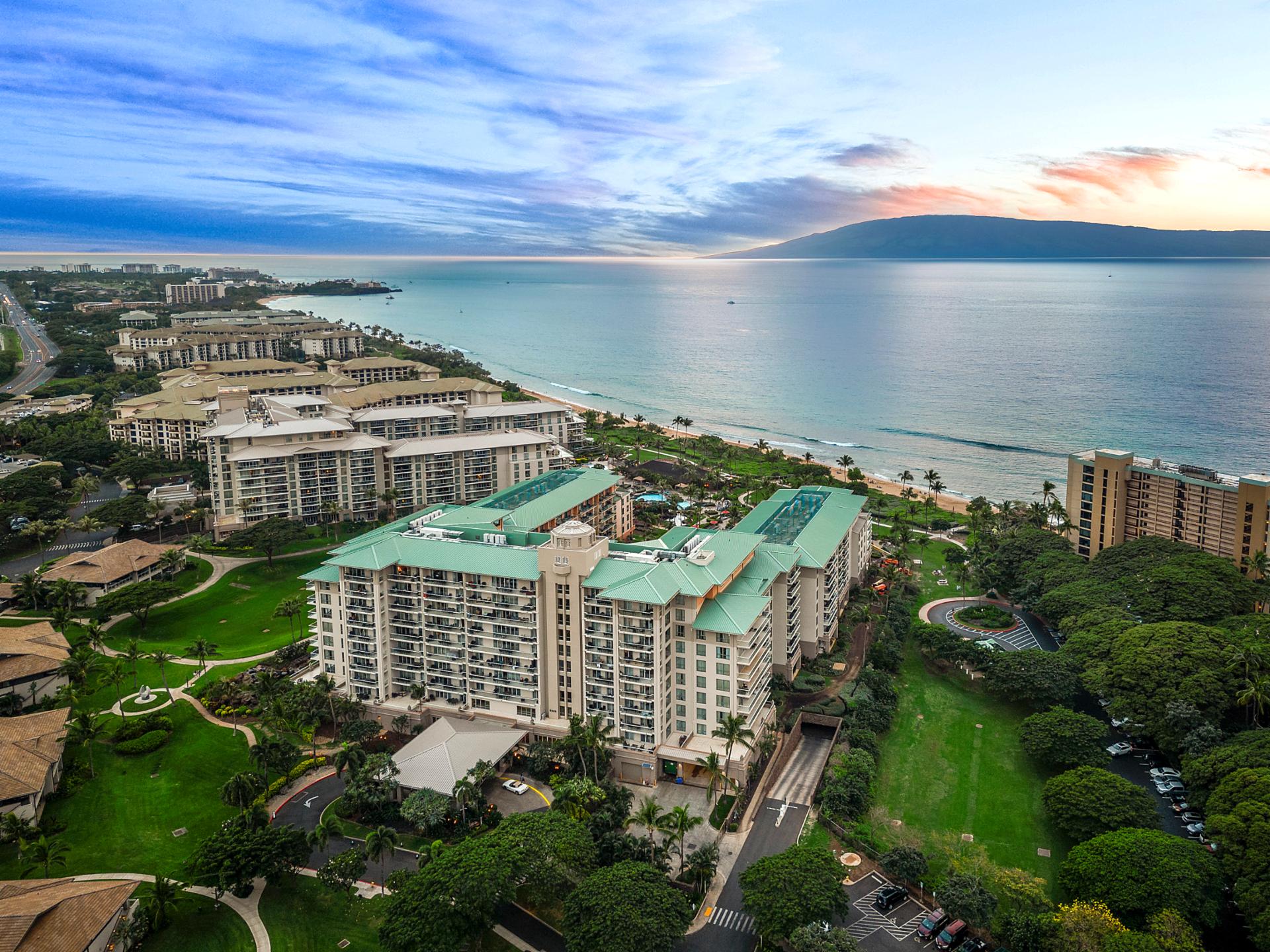 From the sky to the surf—Honua Kai’s layout blends seamlessly with the natural beauty of Kaanapali Beach