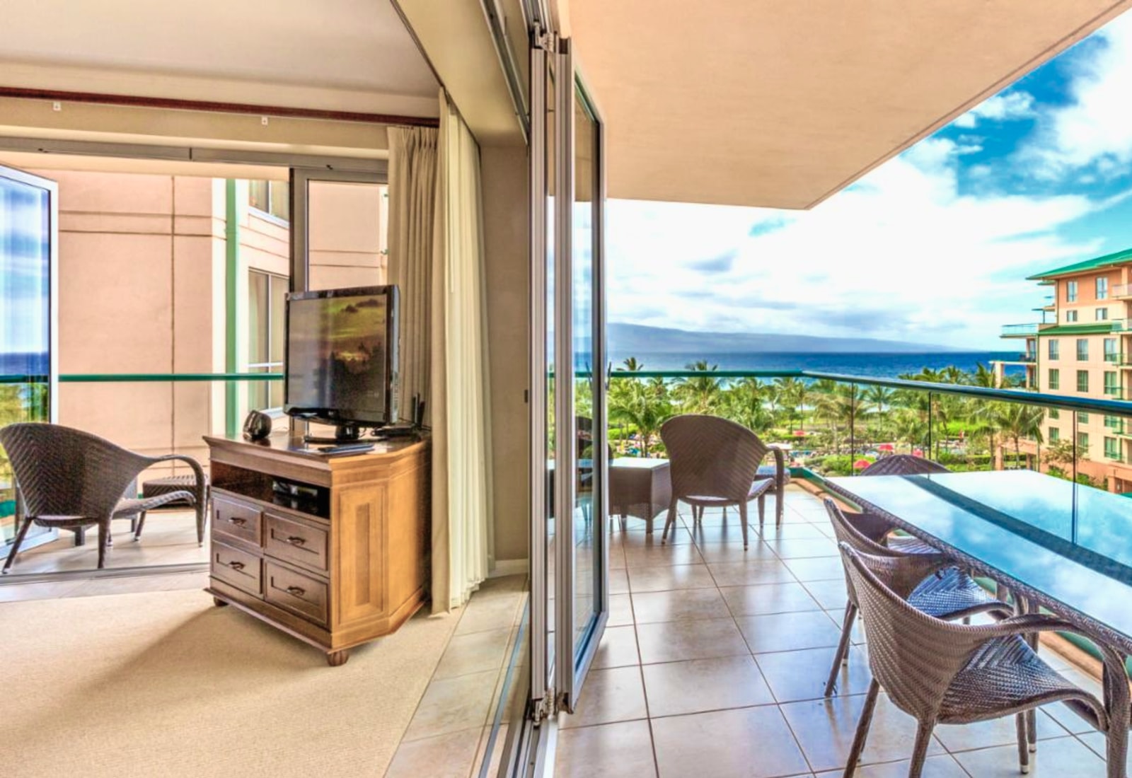 Wrap around balcony with open pano doors make for the perfect vacation spot