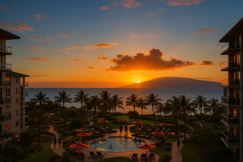 Tropical luxury meets sunset serenity in paradise – unforgettable Hawaiian escape.