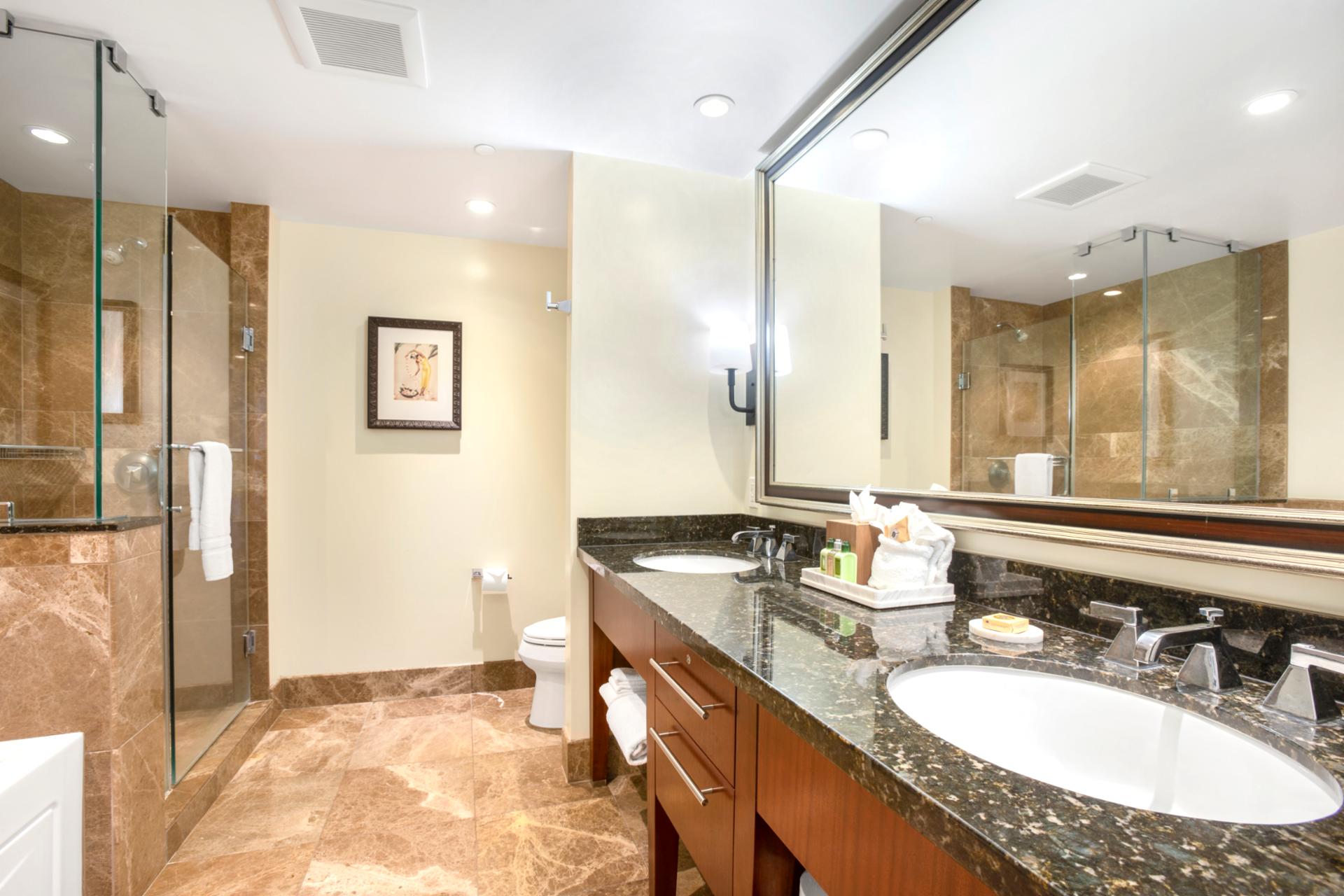 Quirky charm meets clean design, this guest bath is your perfect pit stop before island fun or beach naps