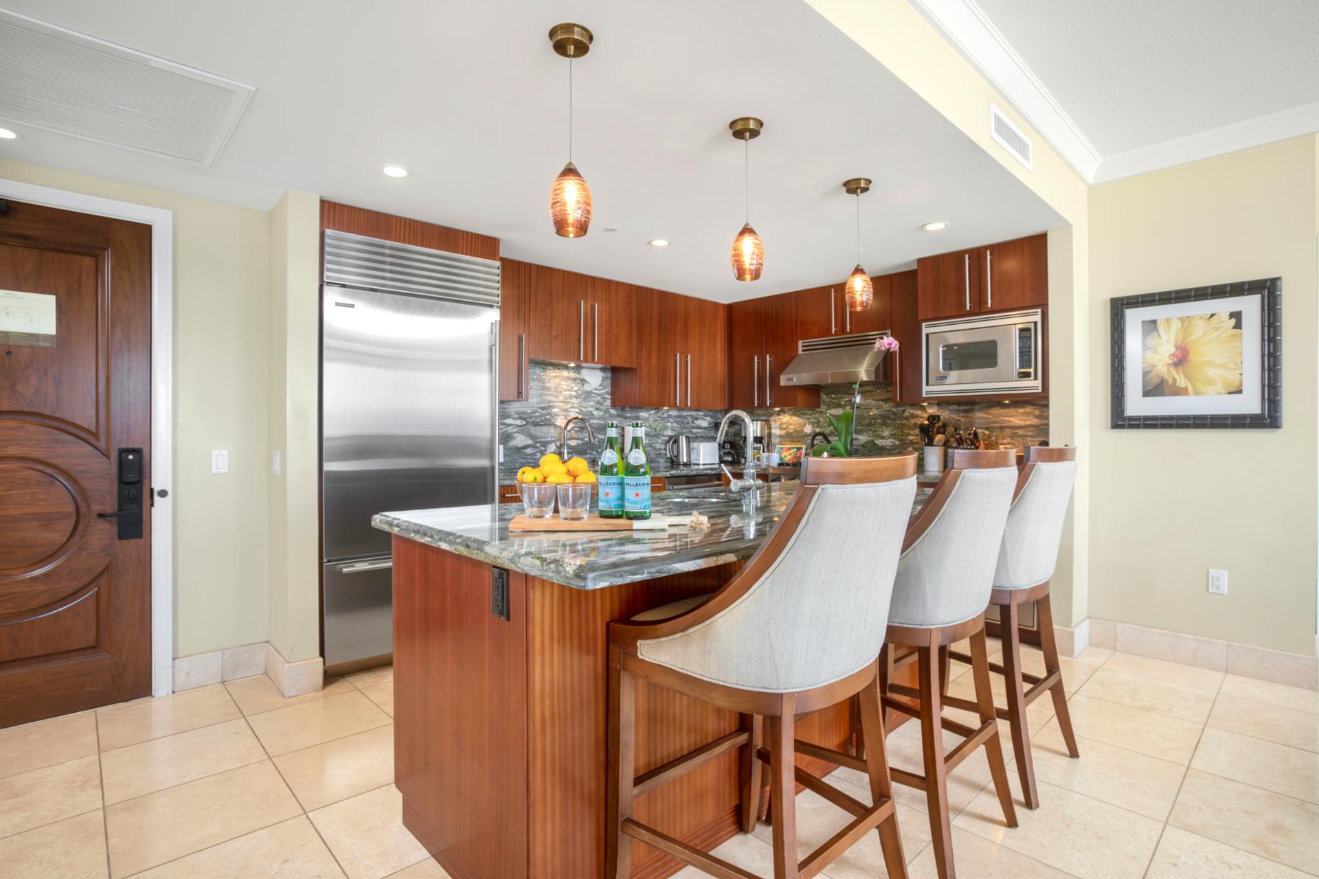 Some kitchens serve up meals, this one serves up sunshine, sparkling water, and unforgettable island mornings