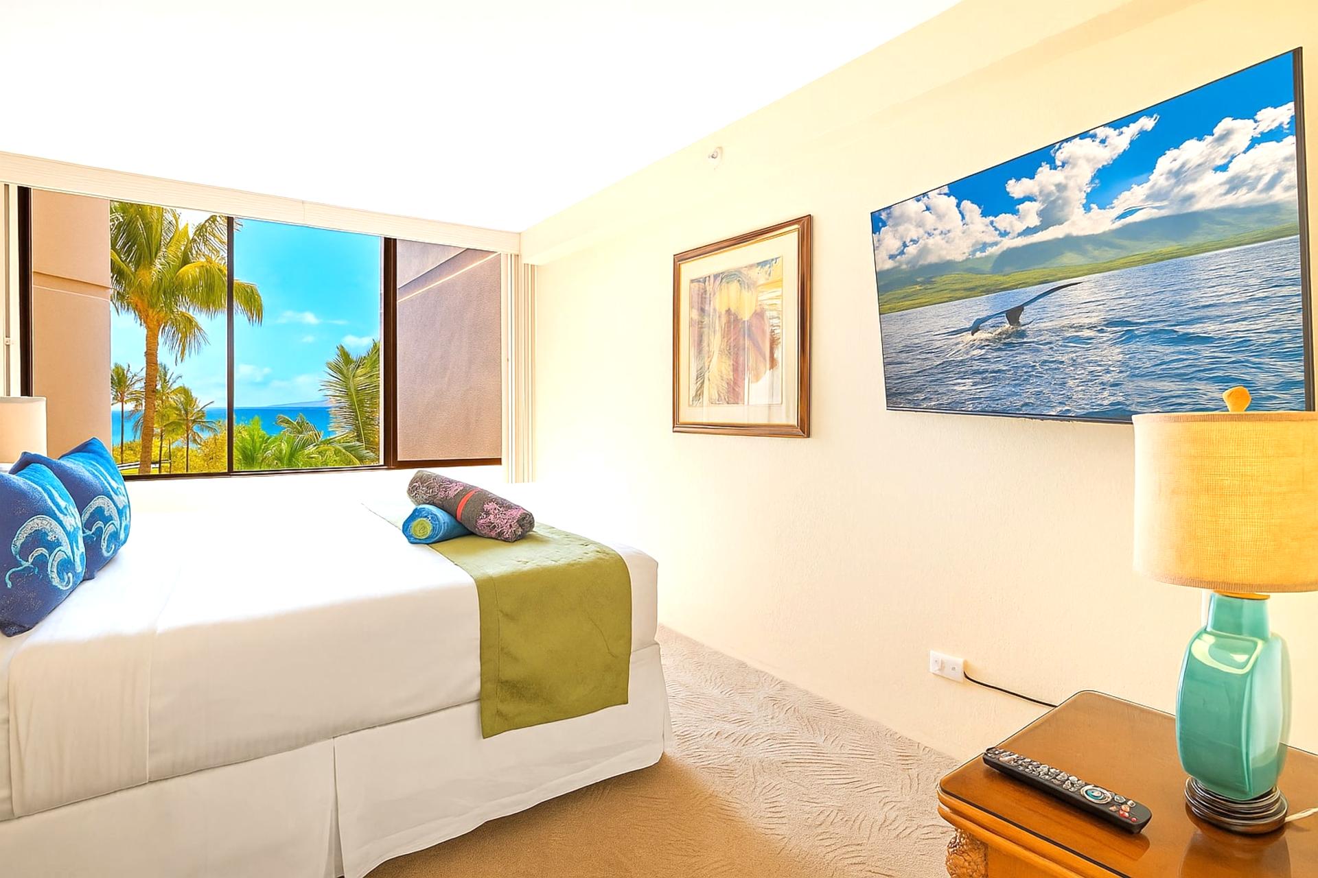 Wake to sunlight and palm views in this island-chic suite with bold art, a breezy lanai, and generous wardrobe