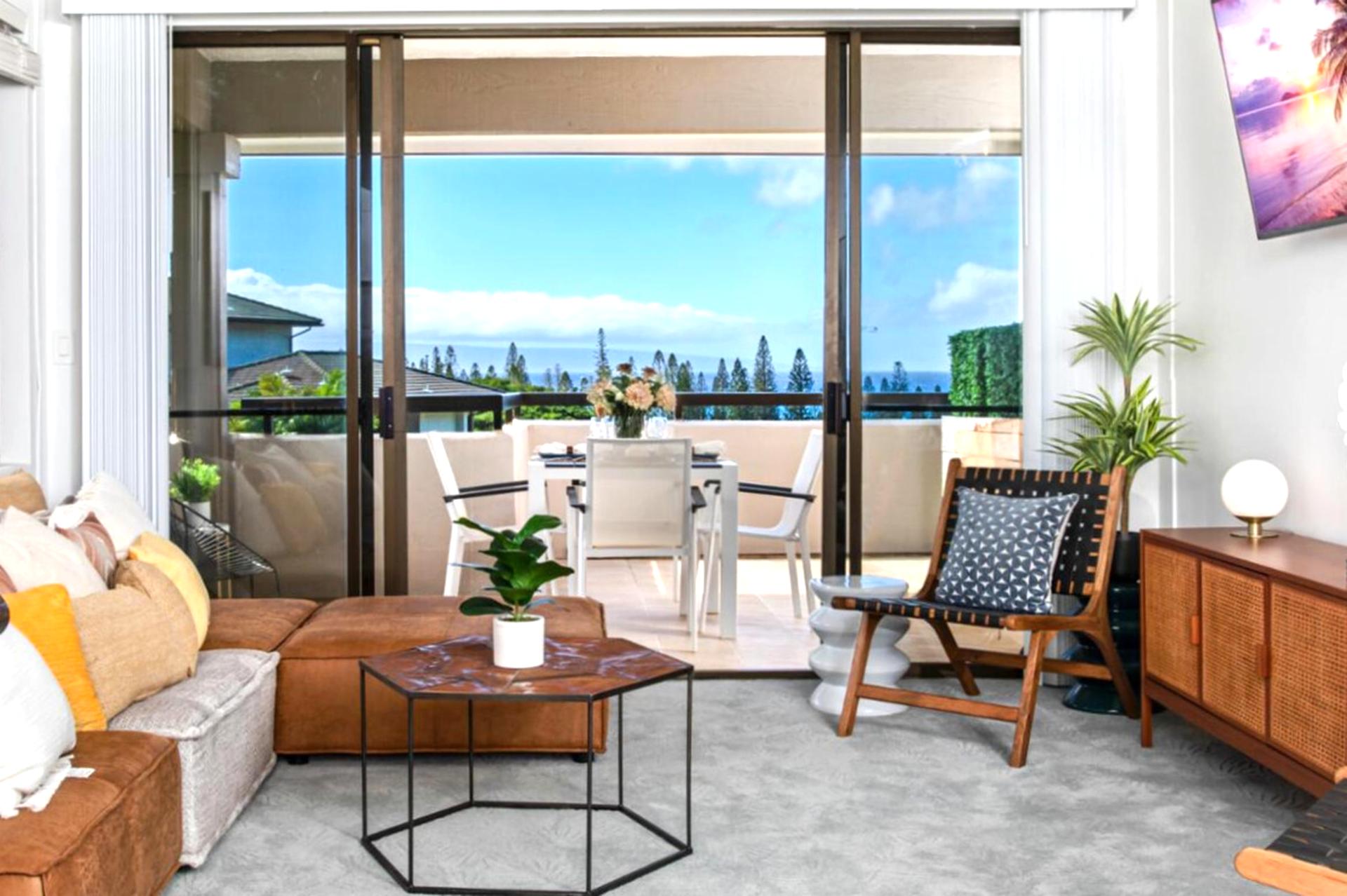 Sip your morning coffee as sunlight dances through the sliding doors and the ocean horizon beckons just beyond 