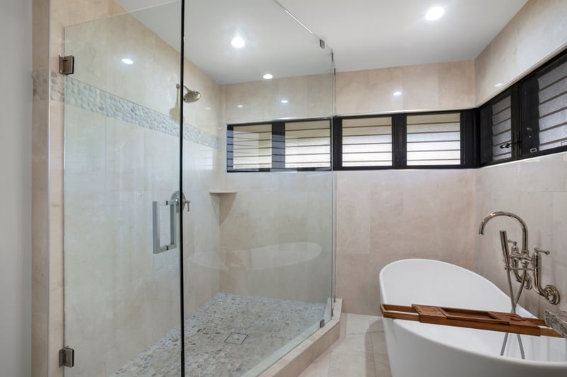 The soaking tub in the master bath is the perfect place to relax after a long day by the pool!