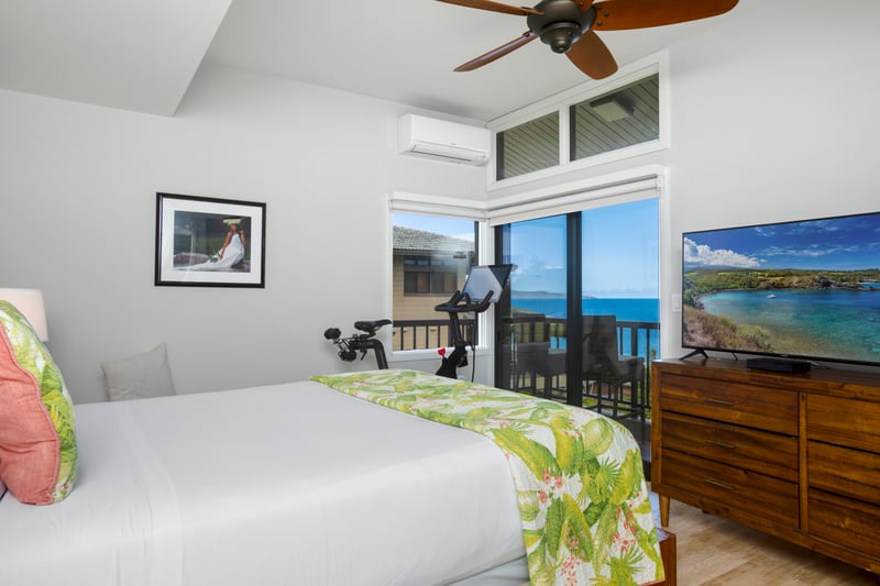 The guest bedroom also offers views of the Pacific Ocean