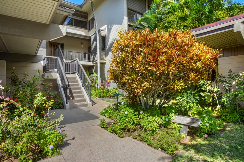 Surrounded by vibrant greenery and swaying palms, this private path leads you to your peaceful island sanctuary