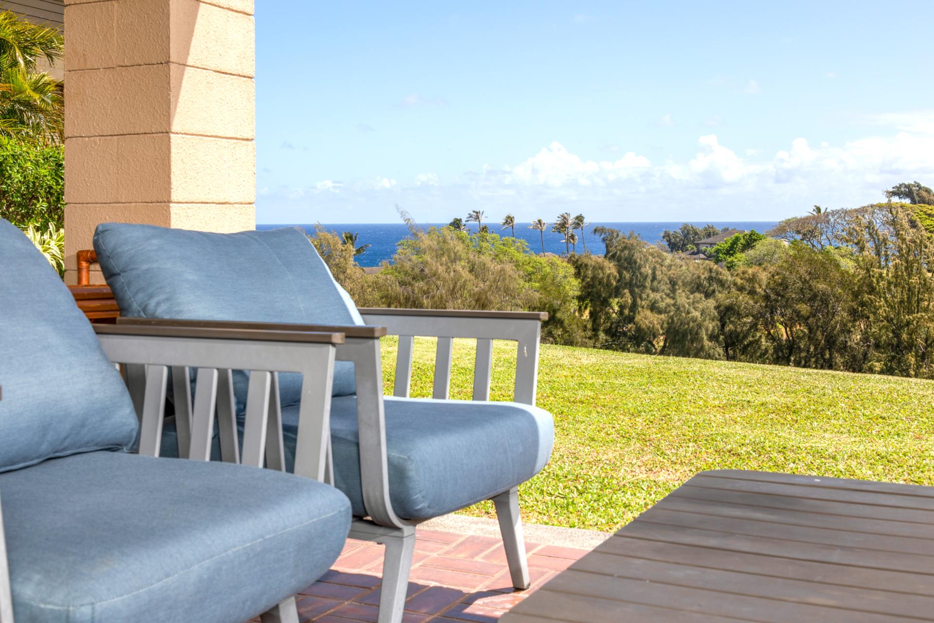 Hear the ocean waves from your private lanai - the perfect place for your morning coffee