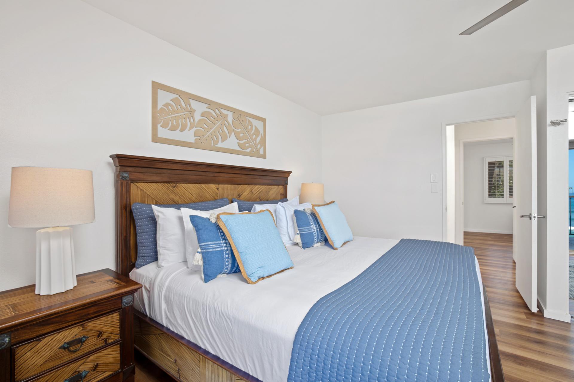 A peaceful palette, crisp linens, and your own oceanfront lanai—pure magic wrapped in seaside luxury   