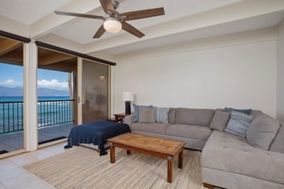 Slide open the lanai doors and let the rhythm of the waves and breeze fill this serene, coastal-inspired space