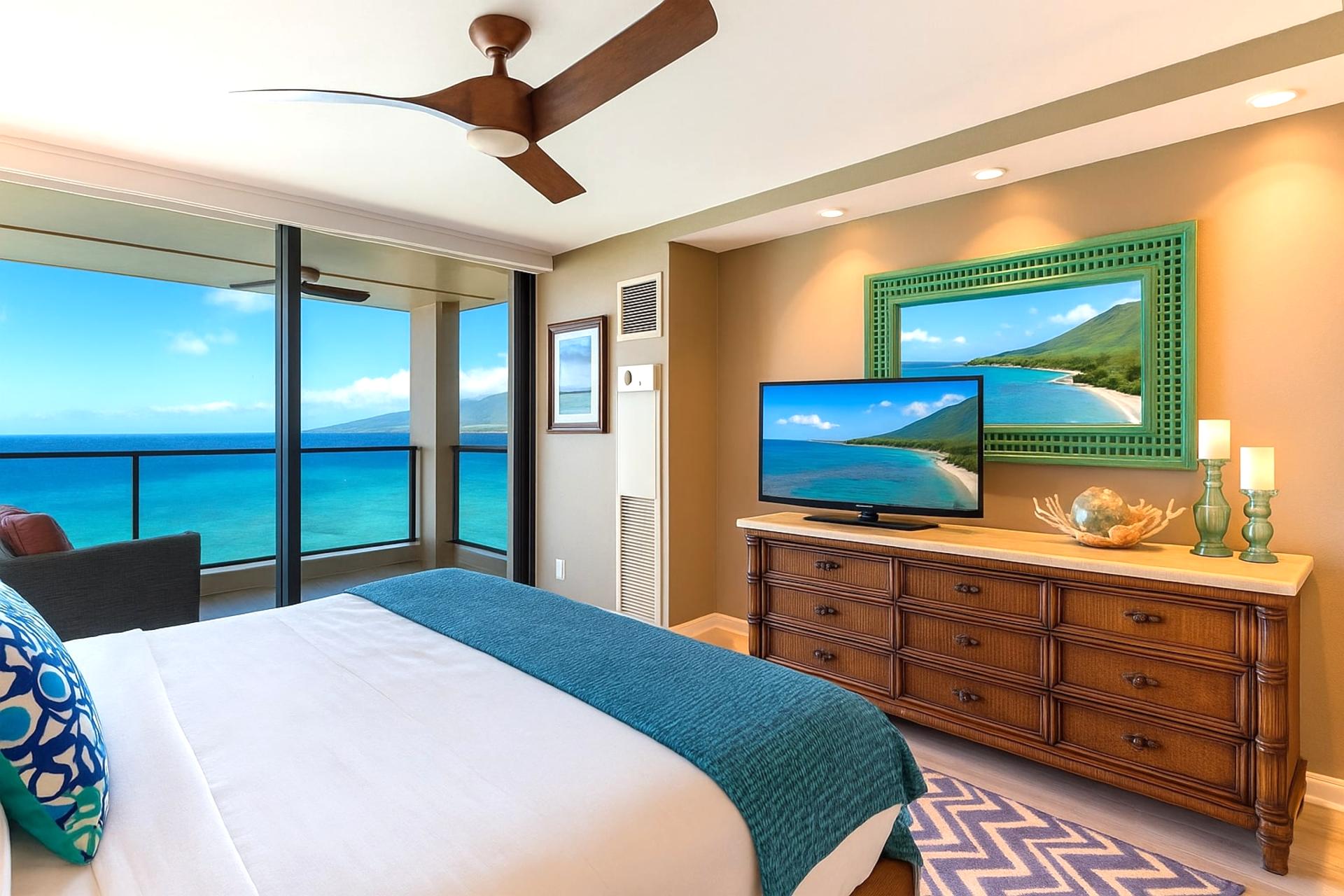 Tucked between sky and sea, this master suite whispers calm with every breeze—where turquoise dreams take flight