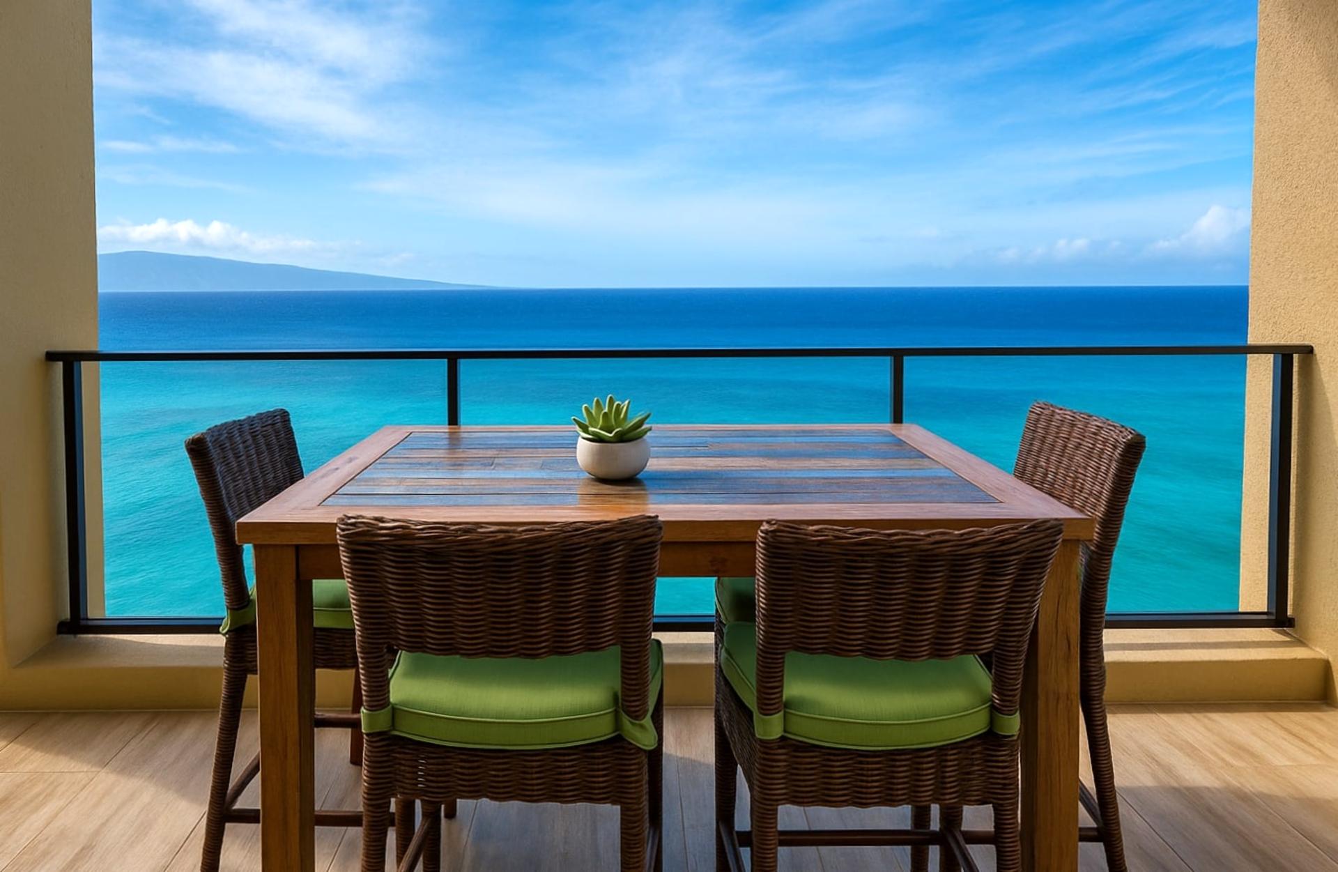 Cradled in comfort, the lanai floats above an ever-changing seascape—your front-row seat to coastal magic