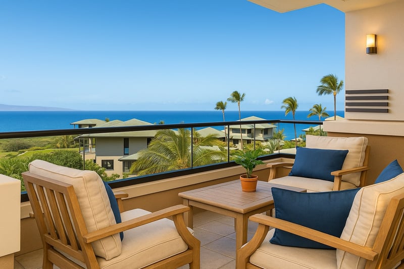 Unwind with sweeping ocean views from your private lanai—where island breezes and comfort meet in perfect harmony MON-6301