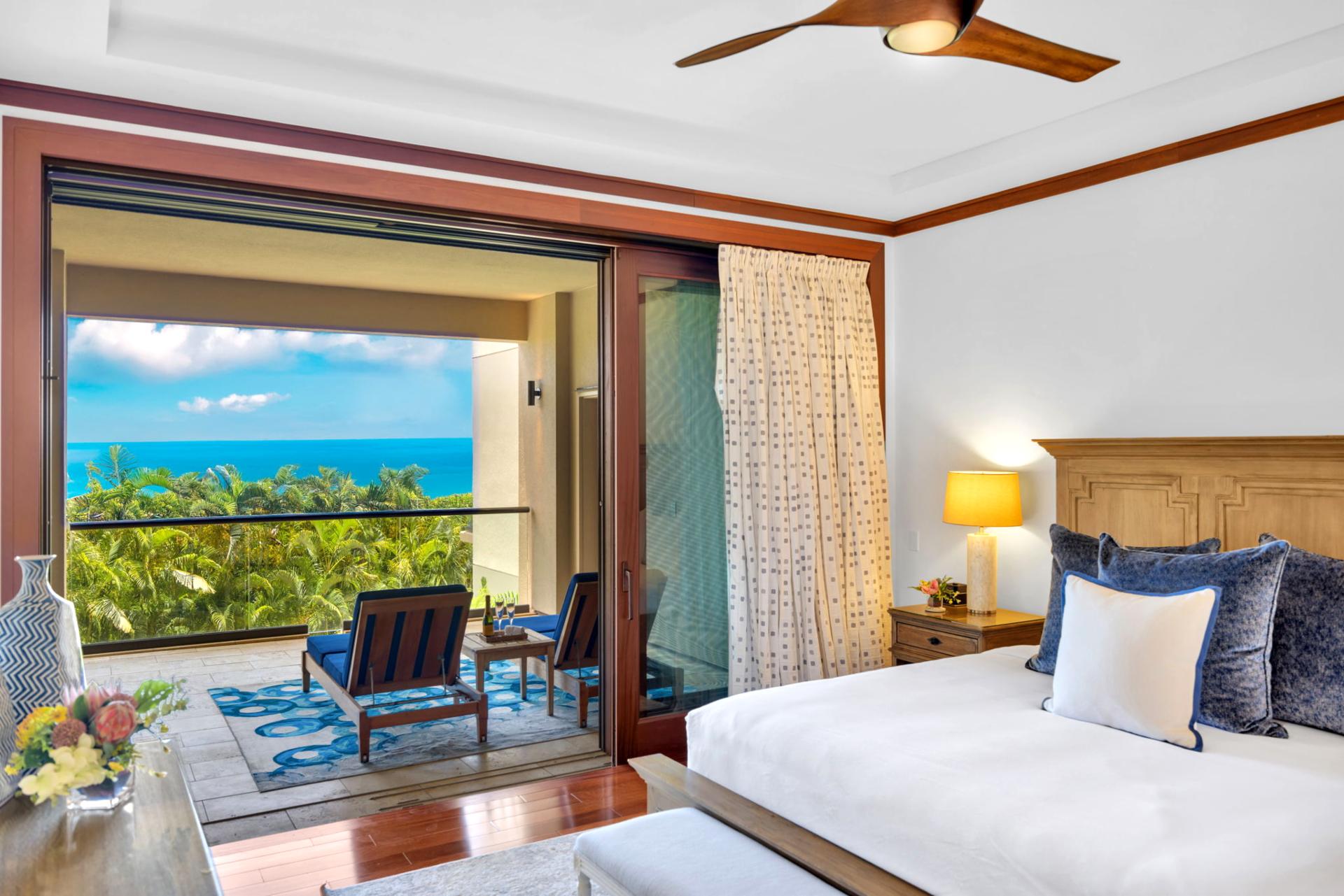 Ocean views await from this comfortable master bedroom