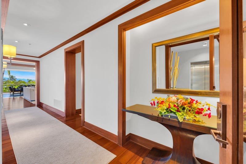The elegant hallway leads the way to all of the stunning areas of the villa