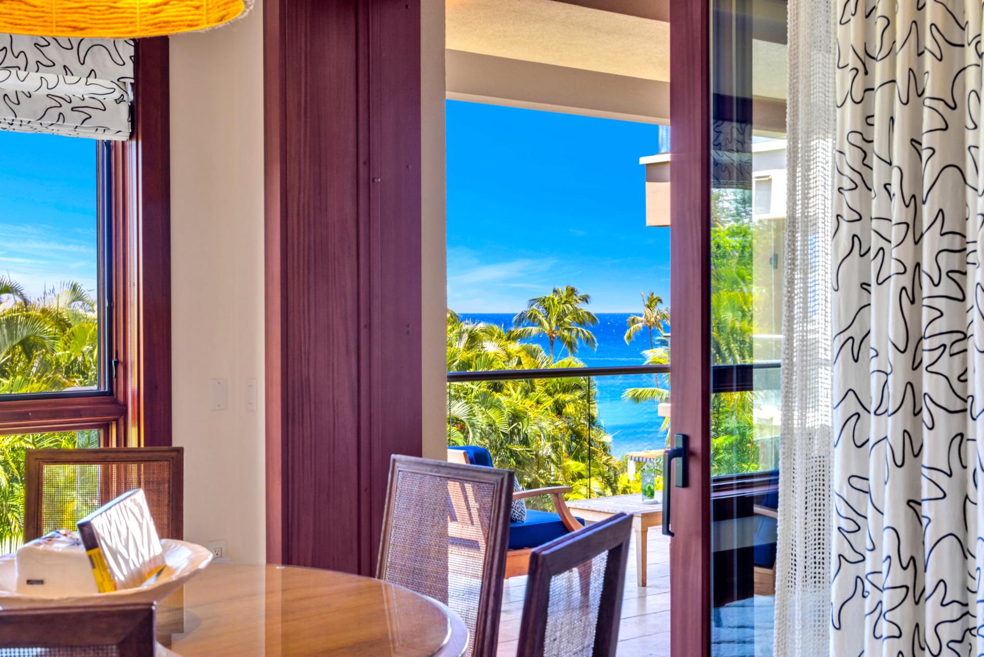 Elegant dining area with stunning outdoor views