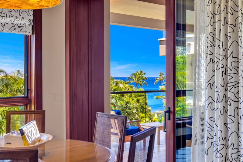 Elegant dining area with stunning outdoor views
