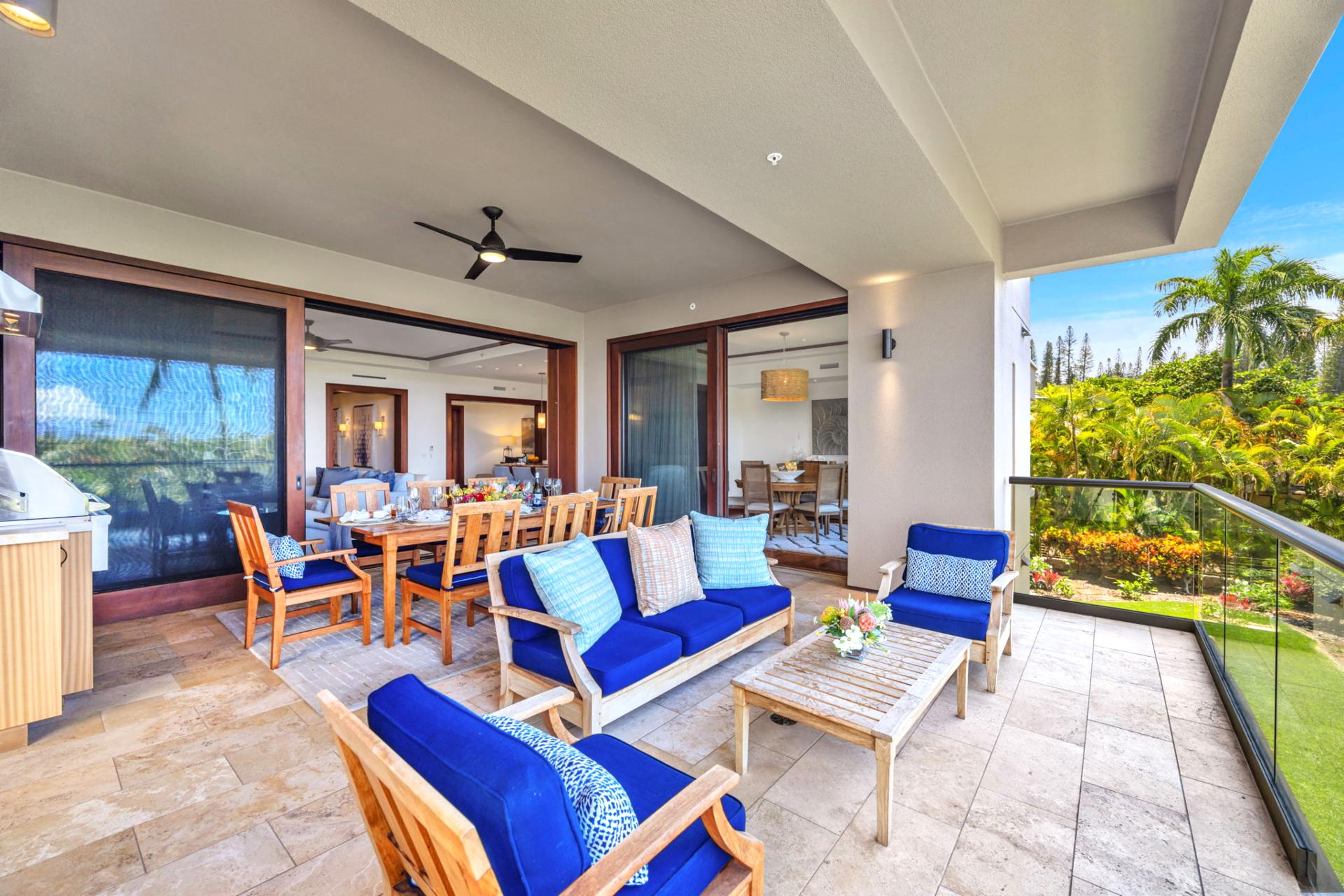 Spacious lanai with ample seating for gatherings