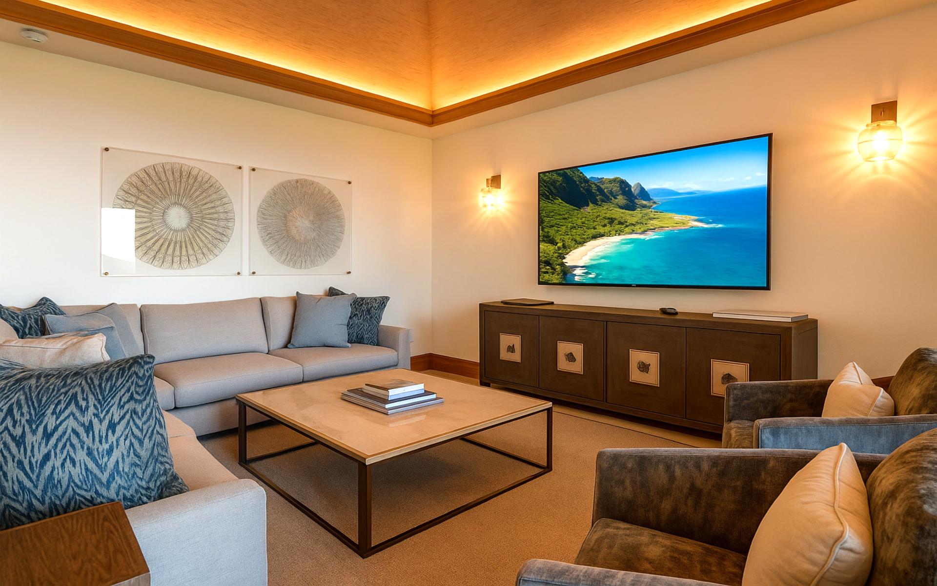 Sink into these sofas where island dreams stretch as wide as the sliding doors and nap time has no rules