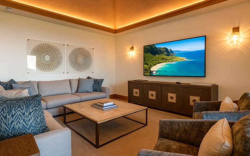 Sink into these sofas where island dreams stretch as wide as the sliding doors and nap time has no rules