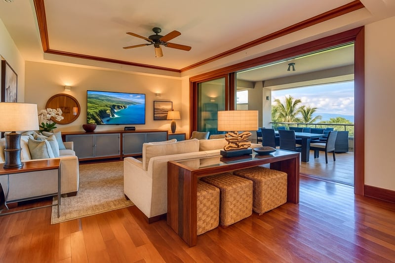 This space invites you to sip something tropical, wiggle your toes, and admire the art of doing absolutely nothing