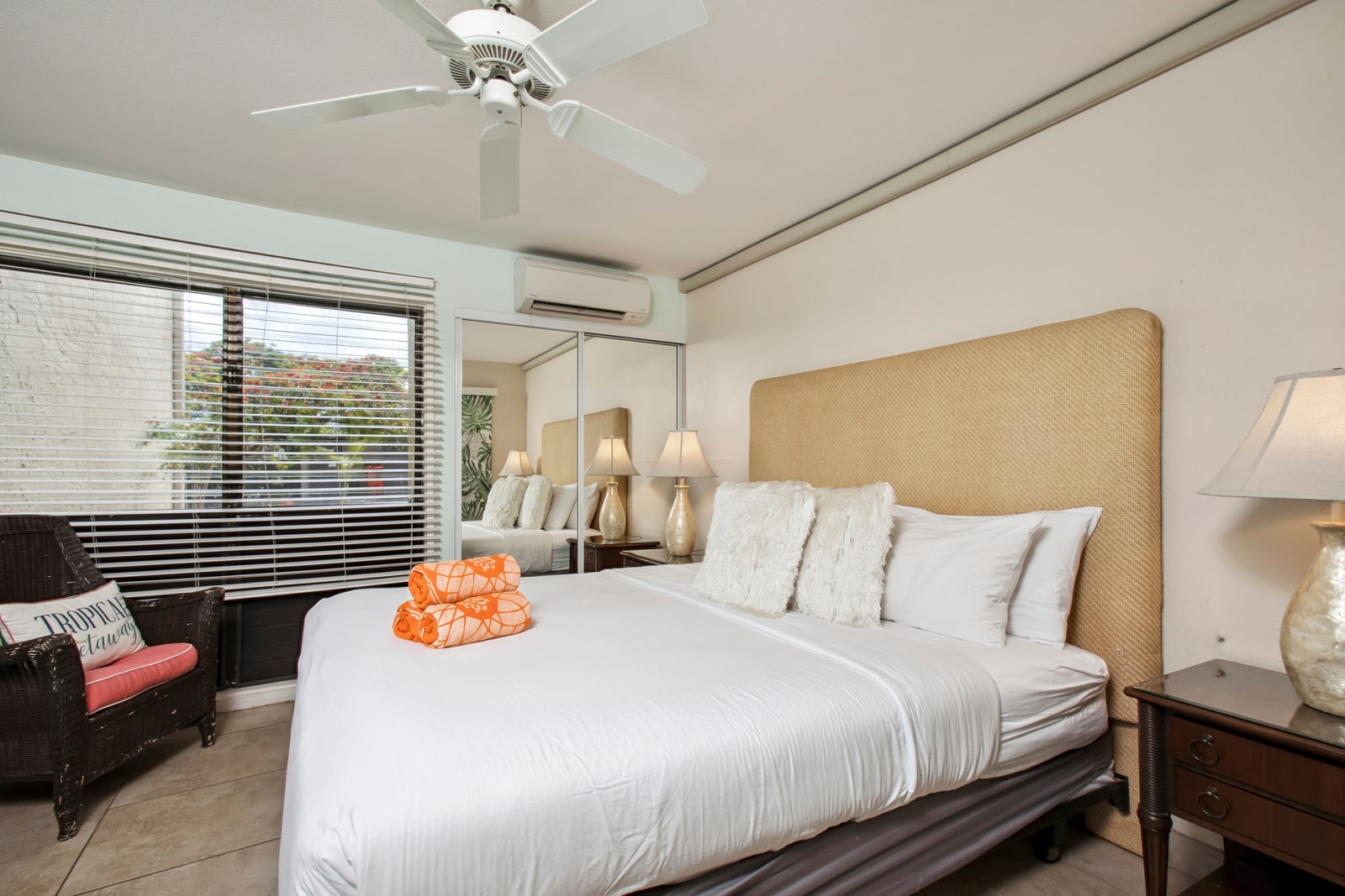 Relaxing bedroom with tropical decor and natural light NAP-B13