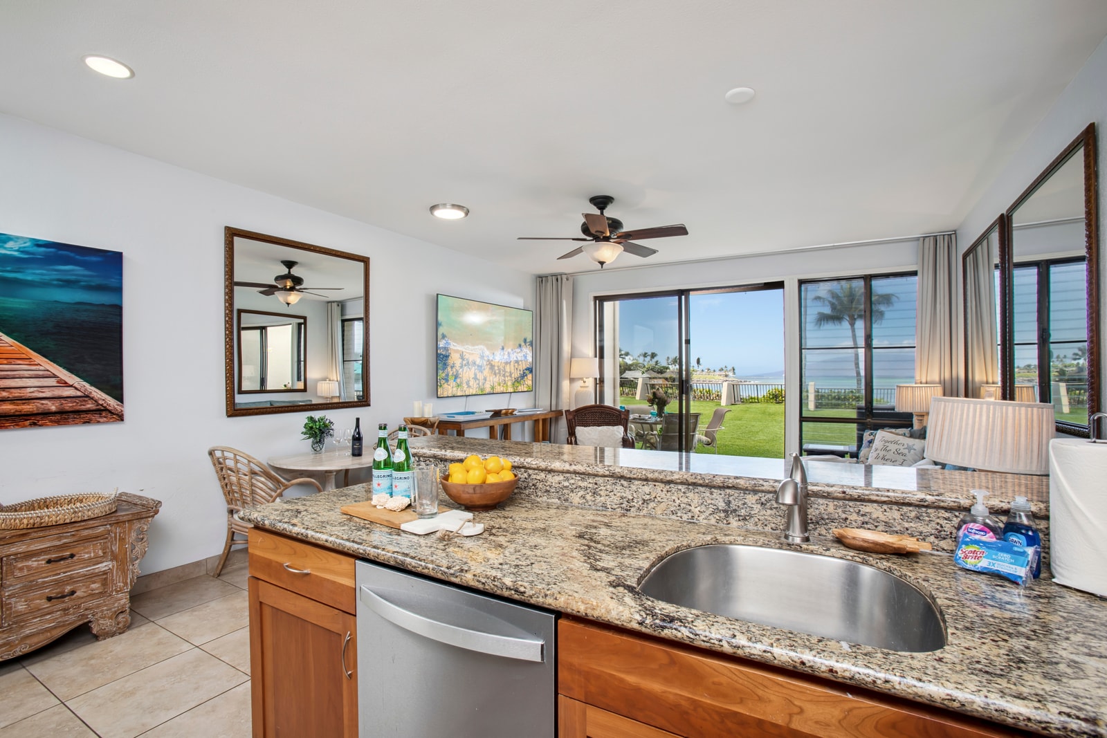 Gourmet kitchen with granite counters and open flow NAP-B13