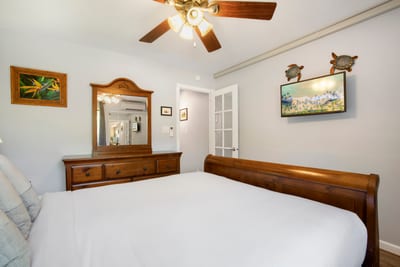 Tranquil tones create a peaceful, soul-soothing master bedroom oasis.