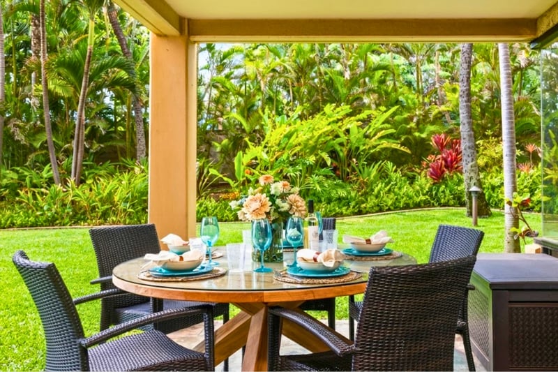 Your morning coffee has never had it so good—served steps from the sand, framed by swaying palms and blooms