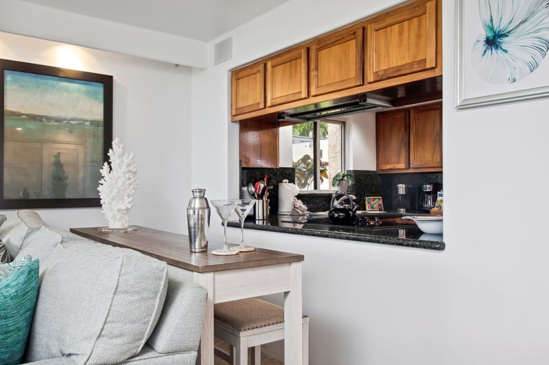 Fully equipped kitchens include modern appliances, granite countertops, and everything needed to prepare meals during your stay.