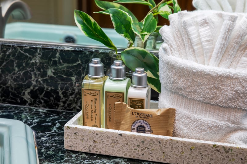 The master bath boasts a spacious vanity, walk-in shower or tub, and spa-like amenities for a relaxing experience.
