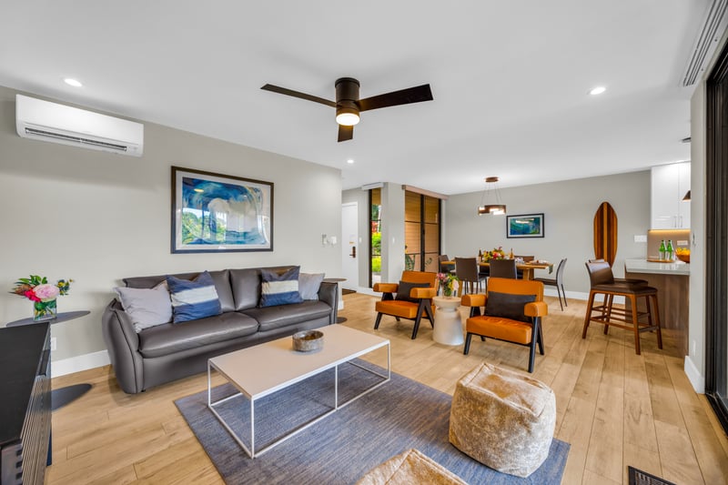 Open living and dining spaces perfect for gathering together