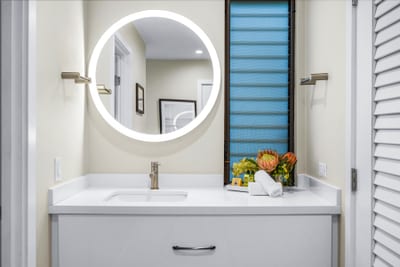 A fresh modern bathroom designed for comfort and ease