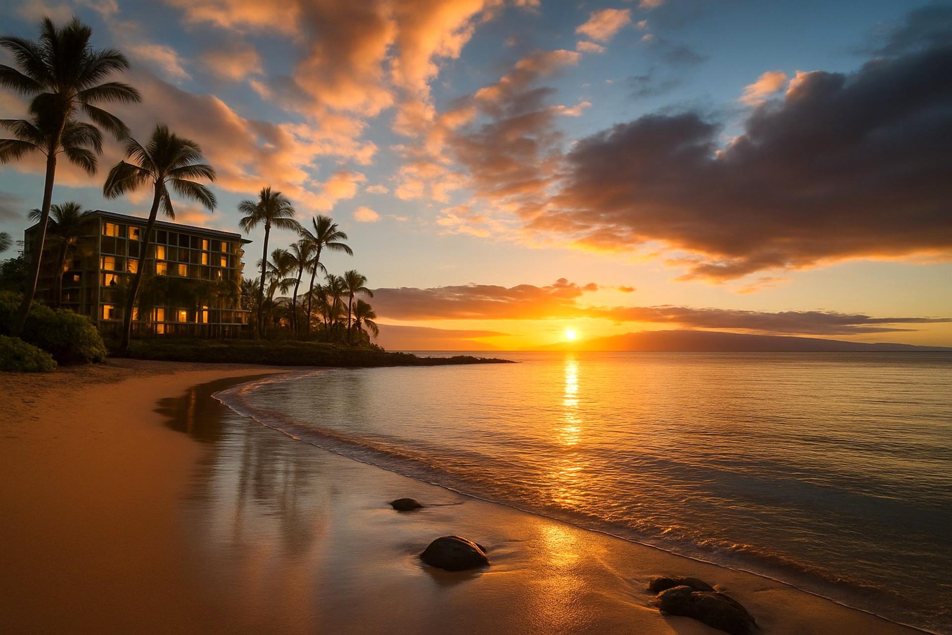 Enjoy sunset strolls at famous Ka'anapali Beach
