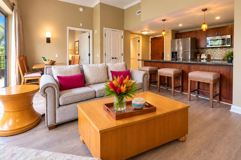 Unwind in the expansive open-concept living room, perfectly arranged for movie nights and family downtime. HKH-114