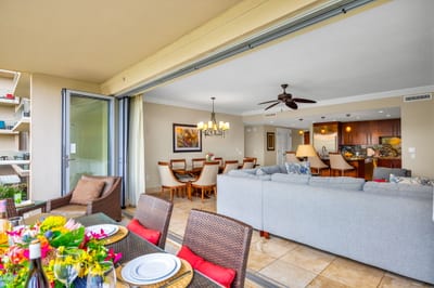 Indoor-outdoor flow from the living area to the balcony brings fresh air and natural beauty inside.