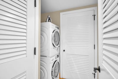 Your in-unit washer and dryer make it easy to refresh swimsuits and towels mid-stay.