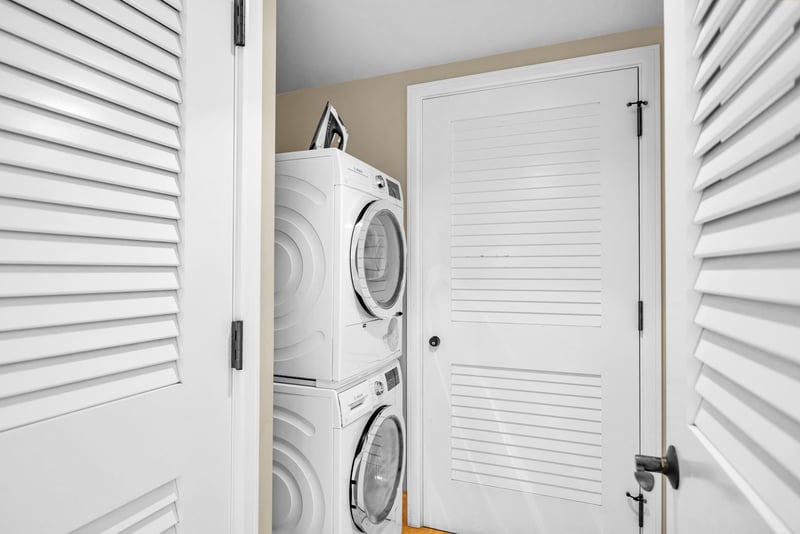 Your in-unit washer and dryer make it easy to refresh swimsuits and towels mid-stay.