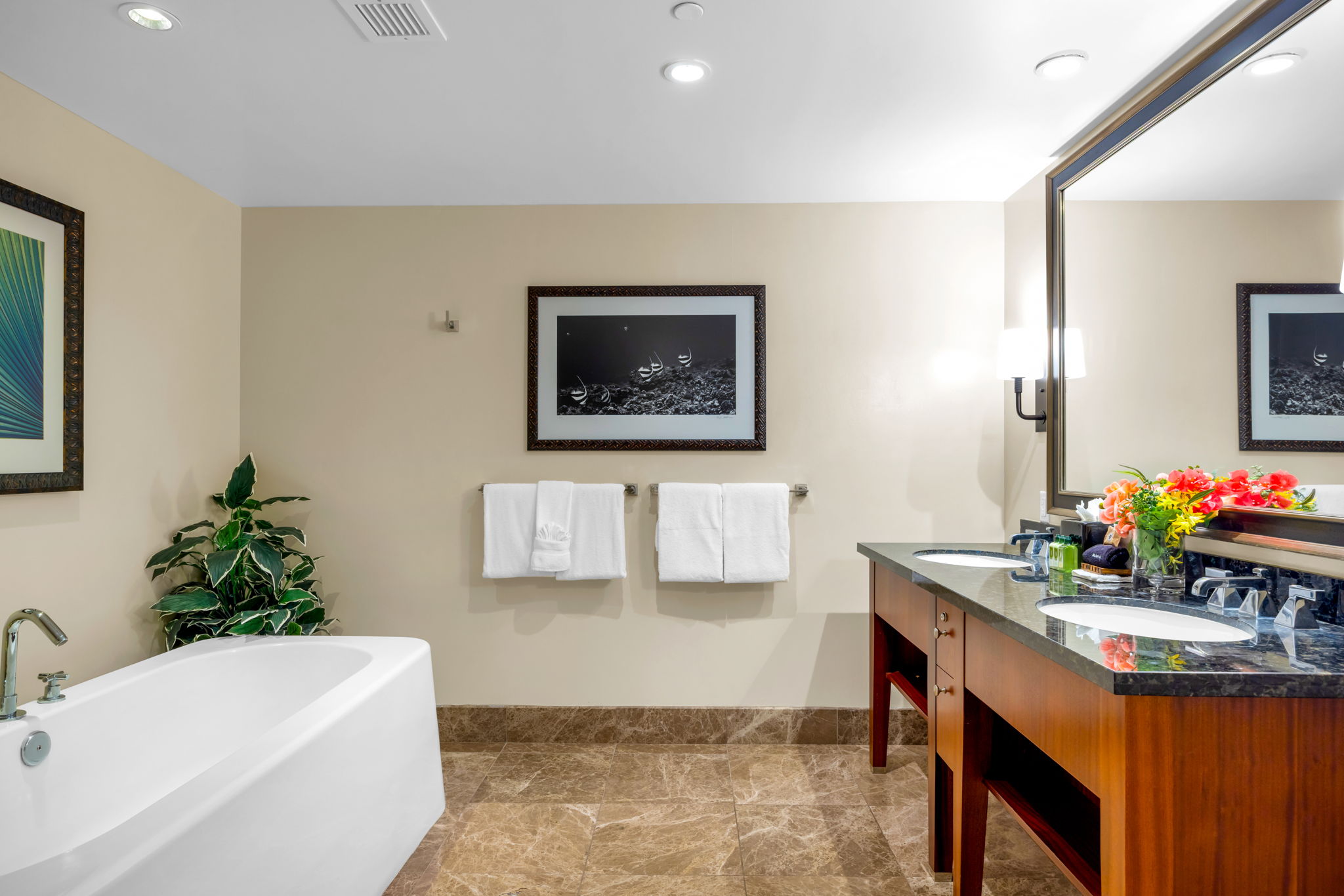 Your third bathroom includes granite counters and a large layout that keeps everyone comfortable and refreshed.