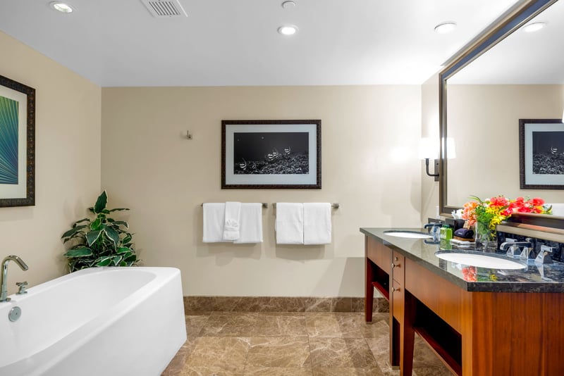 Your third bathroom includes granite counters and a large layout that keeps everyone comfortable and refreshed.