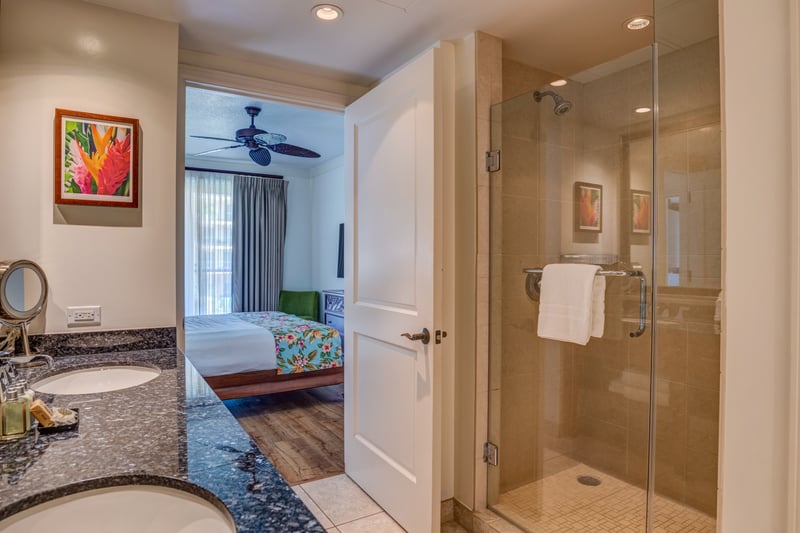 Modern comfort meets island style in this elegant ensuite