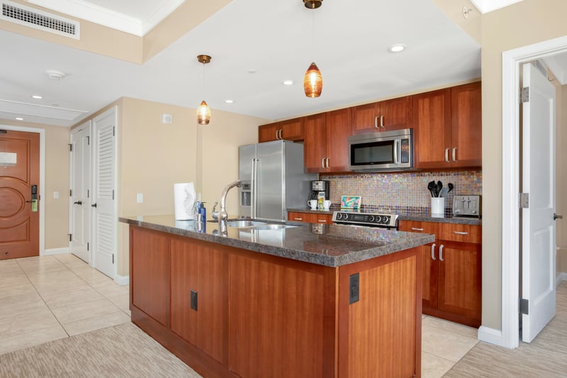 Sleek kitchen with granite counters—chef’s playground.