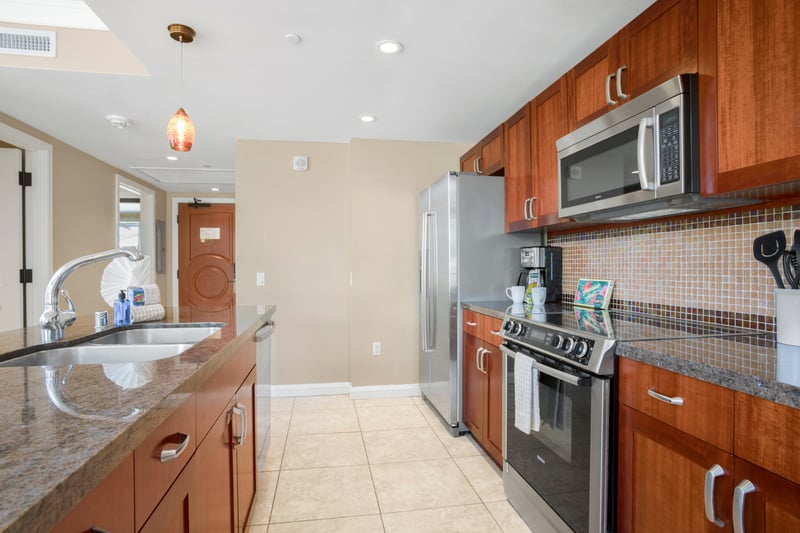 Whip up island feasts in a bright, modern kitchen.