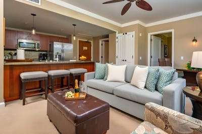 Spacious open layout connects kitchen, dining, and living for seamless vacation living.