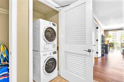 In-unit laundry with full-size washer and dryer lets you pack light and stay fresh during your stay.